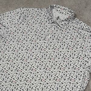 US Open Golf Polo Shirt Mens 3XL‎ White 121st Championship All Over Print